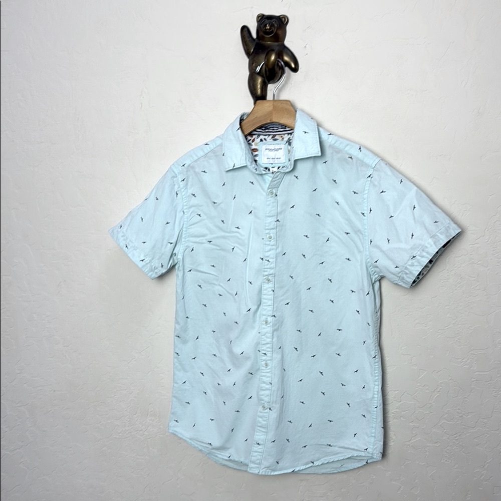 Denim & Flower Blue Casual Button Down Shirt men’s size S